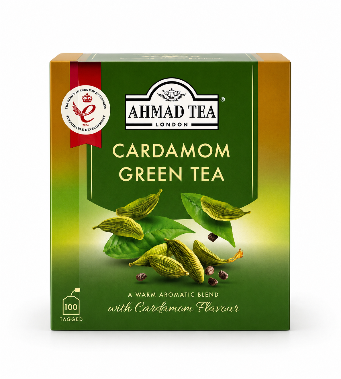 Ahmad Tea Cardamom Green Tea – 100 Theezakjes